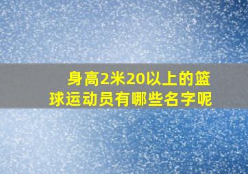 身高2米20以上的篮球运动员有哪些名字呢