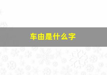 车由是什么字