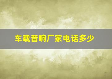 车载音响厂家电话多少