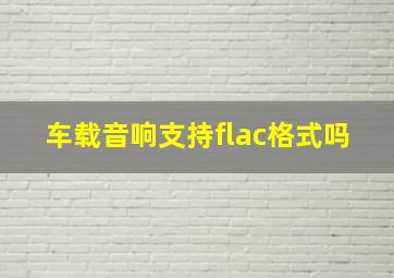 车载音响支持flac格式吗