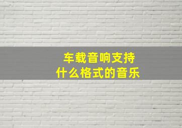 车载音响支持什么格式的音乐