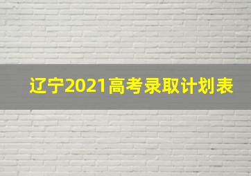 辽宁2021高考录取计划表