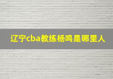 辽宁cba教练杨鸣是哪里人