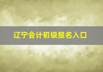 辽宁会计初级报名入口