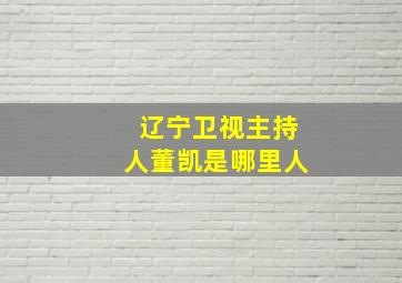 辽宁卫视主持人董凯是哪里人