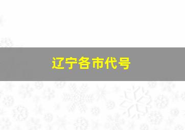 辽宁各市代号