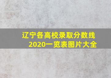 辽宁各高校录取分数线2020一览表图片大全