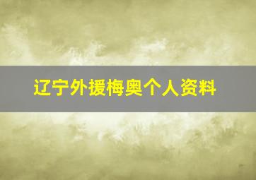 辽宁外援梅奥个人资料