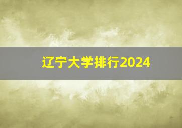 辽宁大学排行2024