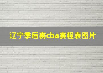 辽宁季后赛cba赛程表图片