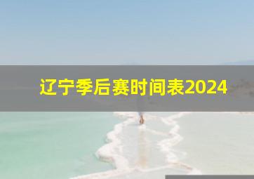 辽宁季后赛时间表2024