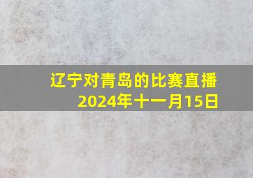 辽宁对青岛的比赛直播2024年十一月15日