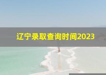 辽宁录取查询时间2023