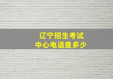 辽宁招生考试中心电话是多少