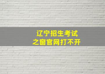 辽宁招生考试之窗官网打不开