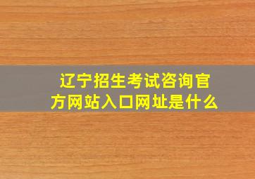 辽宁招生考试咨询官方网站入口网址是什么