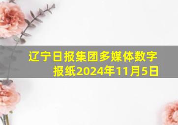 辽宁日报集团多媒体数字报纸2024年11月5日