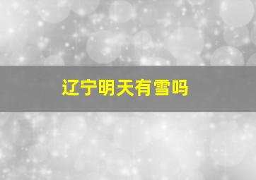 辽宁明天有雪吗