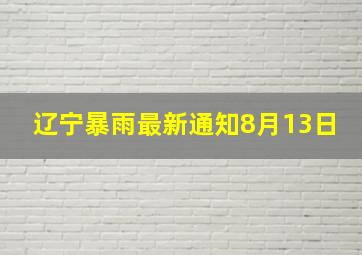 辽宁暴雨最新通知8月13日