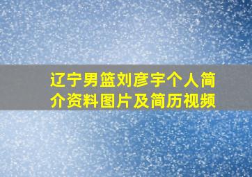 辽宁男篮刘彦宇个人简介资料图片及简历视频