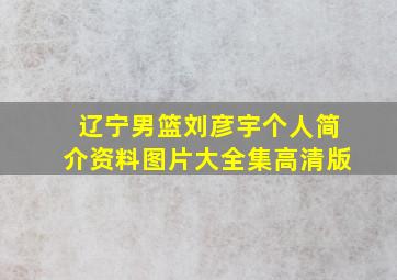 辽宁男篮刘彦宇个人简介资料图片大全集高清版