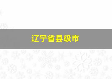 辽宁省县级市