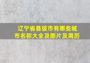 辽宁省县级市有哪些城市名称大全及图片及简历