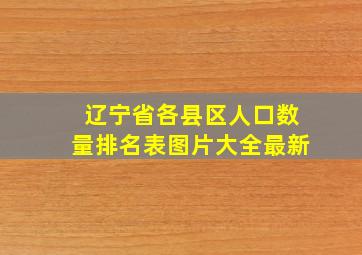 辽宁省各县区人口数量排名表图片大全最新