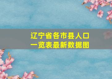 辽宁省各市县人口一览表最新数据图