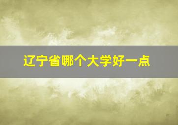 辽宁省哪个大学好一点