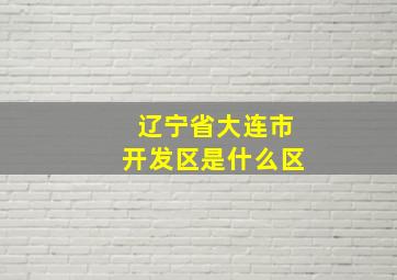 辽宁省大连市开发区是什么区