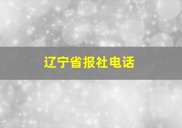 辽宁省报社电话