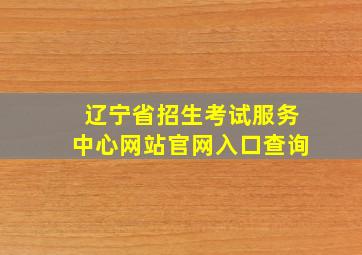 辽宁省招生考试服务中心网站官网入口查询