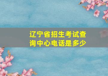 辽宁省招生考试查询中心电话是多少