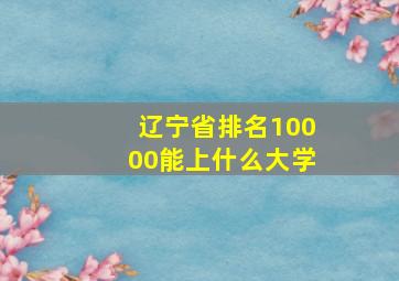 辽宁省排名10000能上什么大学