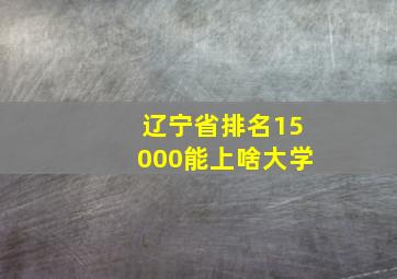 辽宁省排名15000能上啥大学