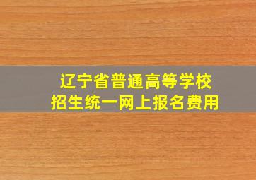 辽宁省普通高等学校招生统一网上报名费用