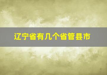 辽宁省有几个省管县市