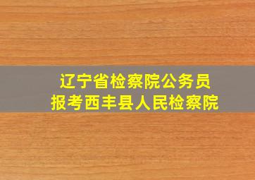 辽宁省检察院公务员报考西丰县人民检察院