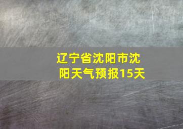 辽宁省沈阳市沈阳天气预报15天