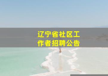 辽宁省社区工作者招聘公告