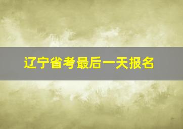 辽宁省考最后一天报名