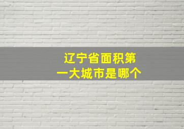 辽宁省面积第一大城市是哪个