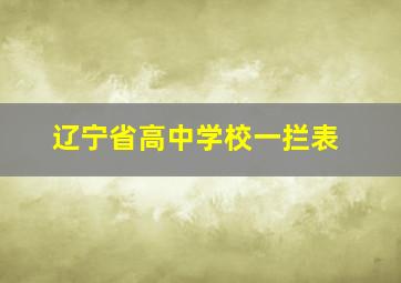 辽宁省高中学校一拦表