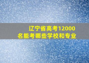 辽宁省高考12000名能考哪些学校和专业