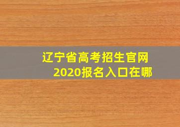 辽宁省高考招生官网2020报名入口在哪