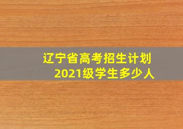 辽宁省高考招生计划2021级学生多少人