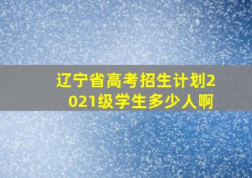 辽宁省高考招生计划2021级学生多少人啊