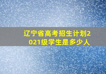 辽宁省高考招生计划2021级学生是多少人