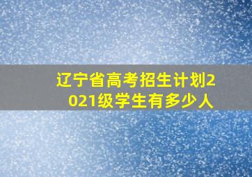 辽宁省高考招生计划2021级学生有多少人